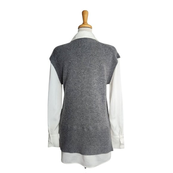 Magaschoni Cashmere Twofer Pullover Sweater Vest Top Women's M - Picture 8 of 12